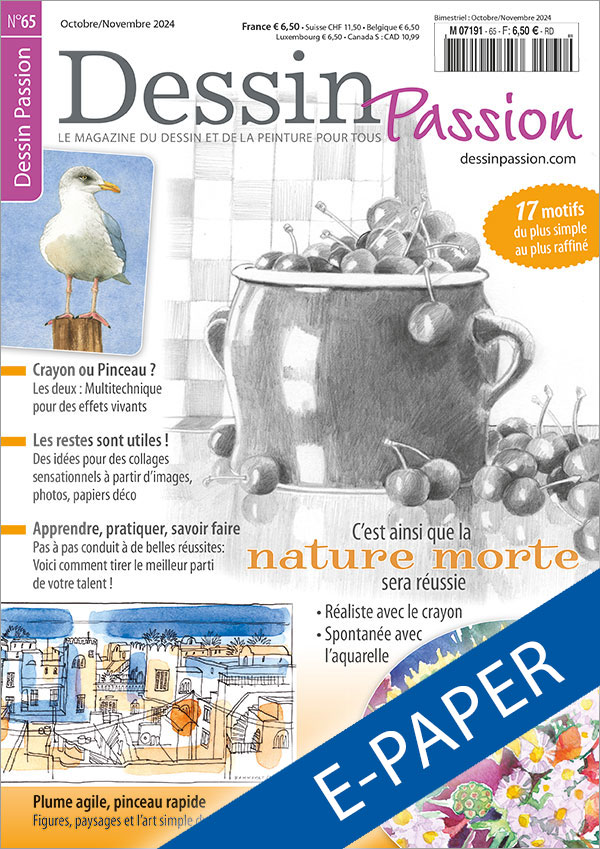 L'illustration montre la couverture de l'e-paper de Dessin Passion n° 65