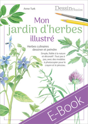 L'illustration montre la page de titre du e-book Mon jardin d'herbes illustré