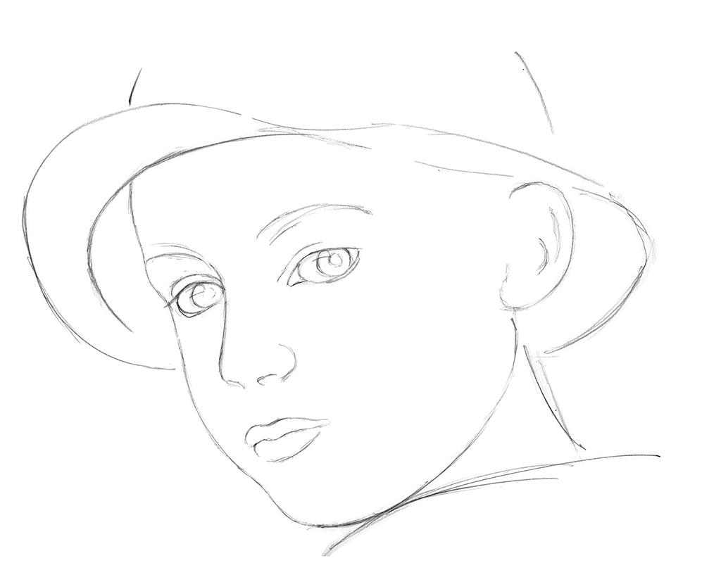L'illustration montre la construction étape par étape du portrait d'une jeune fille dessiné au crayon. Le projet de dessin avec instructions a été publié dans le numéro 70 du magazine Dessin Passion.