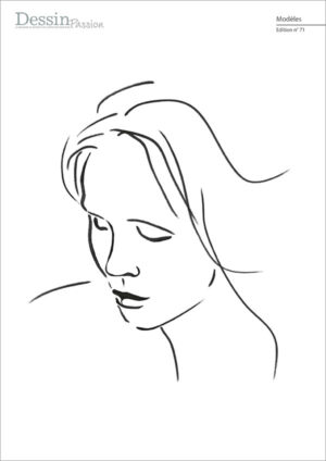 L’image montre le modèle pour l’article "Lignes et couleurs" du magazine Dessin Passion n° 71.
