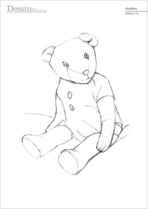 L’image montre le modèle pour l’article "Mon cher nounours!" du magazine Dessin Passion n° 72.
